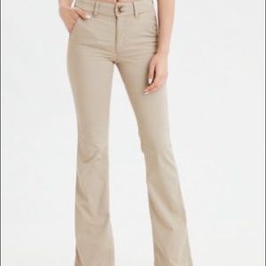American Eagle Super Stretch Flared Leg Khakis